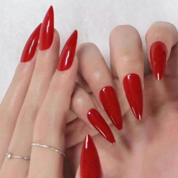 24 Pcs Nails Press-On Manicure Kit - Red - Image 3