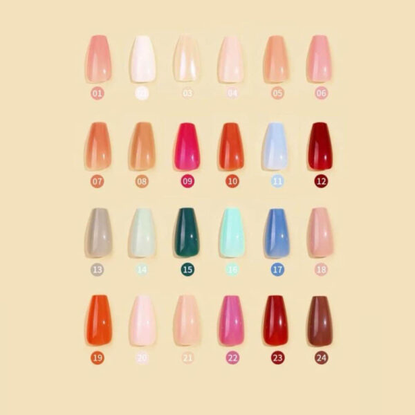 240 Pcs Sets Glossy Press-On Nails Short Oval False Nails Colorful Full Box - Image 3