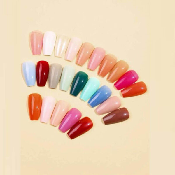 240 Pcs Sets Glossy Press-On Nails Short Oval False Nails Colorful Full Box - Image 4