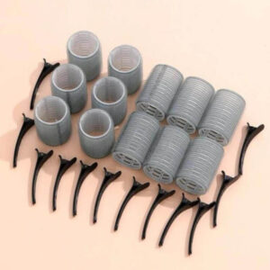 Large Hair Rollers Self Grip Salon Hairdressing Curlers 12 Pack - Gray