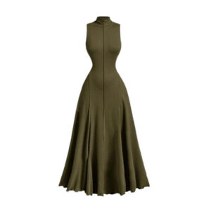 Women Long Dress Stretch - Army Green