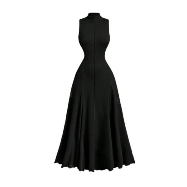 Women Long Dress Stretch Black